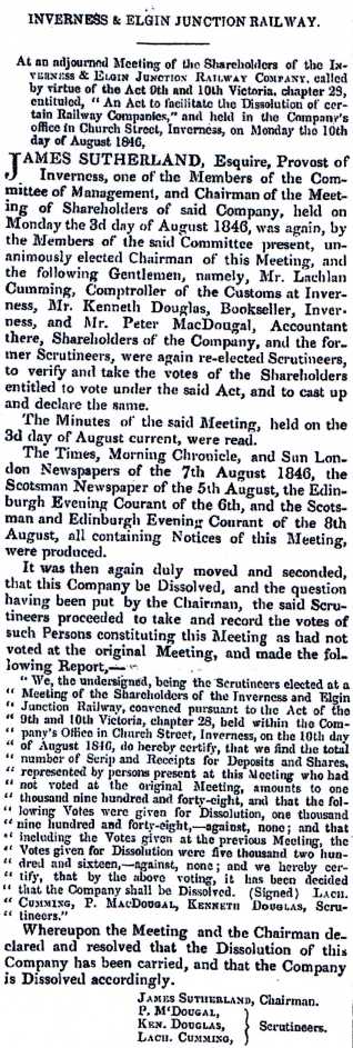 Meetings to dissolve the company.