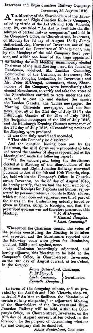 Meetings to dissolve the Company.