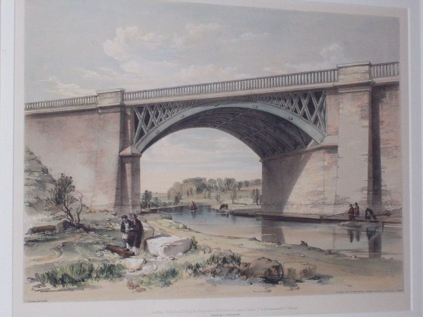 Nash Mills Canal Bridge by J. C. Bourne c1839.