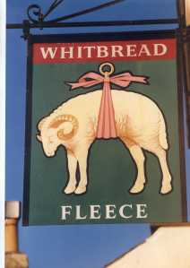 Lightpill: The Fleece Inn pub sign 1986. It was later renamed 