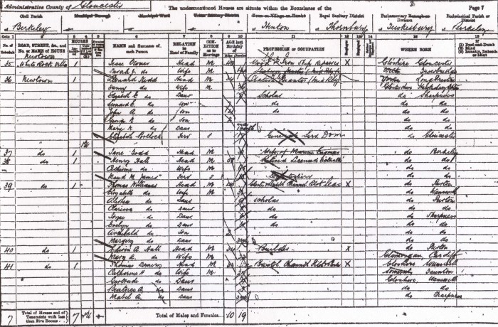 Census 1891 sample page